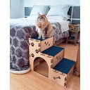 Ver imagem 4 de ESCADA 3 DEGRAUS PET CÃES E GATOS MDF 6MM REFORÇADO CARPETE AZUL SB 3 DEG AZUL