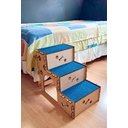 Ver imagem 5 de ESCADA 3 DEGRAUS PET CÃES E GATOS MDF 6MM REFORÇADO CARPETE AZUL SB 3 DEG AZUL