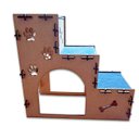 Ver imagem 2 de ESCADA 3 DEGRAUS PET CÃES E GATOS MDF 6MM REFORÇADO CARPETE AZUL SB 3 DEG AZUL