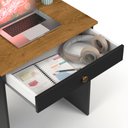 Ver imagem 4 de Escrivaninha Estilo Mesa para Computador ou Notebook com 1 Gaveta - Preto com Freijó