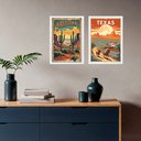 Ver imagem 2 de Kit 2 Quadros Decorativos Texas Arizona 24x18cm:moldura Preta