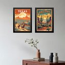 Ver imagem 1 de Kit 2 Quadros Decorativos Texas Arizona 24x18cm:moldura Preta