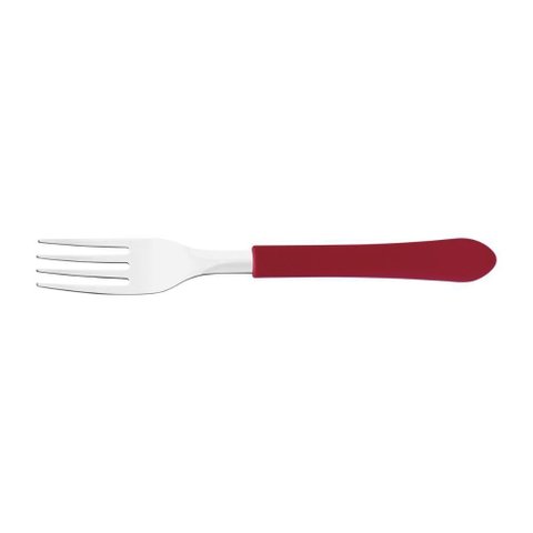 Kit 12 Garfo de Mesa Tramontina Leme Inox Vermelho