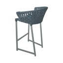 Ver imagem 4 de Kit 4 Banquetas Reis em Corda Náutica e Base em Alumínio Cinza para Área Gourmet - Externa Cinza
