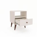 Ver imagem 2 de Mesa de Cabeceira 1 Gaveta Curve Off White 45x40x58cm Movelbento