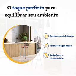 Banqueta Bistro para Cozinha Junco Cappuccino Àrea Gourmet Balcão Bancada bares Churrasqueira - 3