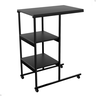 Mesa de Apoio Lateral Auxiliar Carrinho com Rodinhas Mesinha Apoio de Notebook Cama Sofá Ferro e Mdf - 4