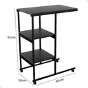 Ver imagem 3 de Mesa de Apoio Lateral Auxiliar Carrinho com Rodinhas Mesinha Apoio de Notebook Cama Sofá Ferro e Mdf