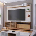 Ver imagem 4 de Painel Home Theater para TV até 70" 1 Porta Conquista Freijó/Off White Matte