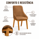 Ver imagem 2 de Conjunto Mesa Jantar 1,60m Amadeirado 4 Cadeira Verona Corino Caramelo Luxo