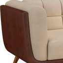 Ver imagem 2 de Sofá Coin 2 Lugares 200cm Marrom Courino e Bouclê Suave Off White