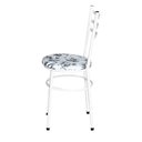 Ver imagem 2 de Conjunto 4 Cadeiras Epóxi Branca para Cozinha Assento Estampado Floral Branco