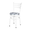 Conjunto 4 Cadeiras Epóxi Branca para Cozinha Assento Estampado Floral Branco - 3