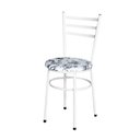 Ver imagem 3 de Conjunto 4 Cadeiras Epóxi Branca para Cozinha Assento Estampado Floral Branco