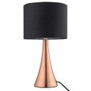 Ver imagem 1 de Luminária de Mesa Abajur Cobre Cupula Preta 36,5cm 1e27