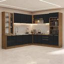 Ver imagem 1 de Armário de Cozinha Completa de Canto 549 cm Rustic/Preto Lux Madesa 01