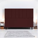 Ver imagem 2 de Cabeceira para Cama Queen 160 Cm Elen Suede Bordô Suede