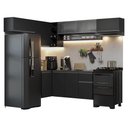 Ver imagem 2 de Armário de Cozinha Completa de Canto Suspenso 405 Cm Preto Nice Madesa 03 Preto