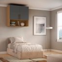 Ver imagem 1 de Módulo Aéreo para Cama de Solteiro Mdf Altezza Trend Belmax:freijó/titânio