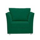Ver imagem 4 de Kit 01 Poltrona Lisboa Decorativa + 01 Puff Redondo Decorativo Suede Verde