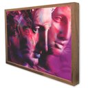 Ver imagem 3 de Quadro Decorativo Grego Abstrato Moderno em Moldura Caixa TaColado Moldura Trad 1cm Preta com Vidro