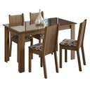 Ver imagem 2 de Conjunto Sala de Jantar Mesa Tampo de Vidro 4 Cadeiras Kiara Madesa