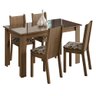 Conjunto Sala de Jantar Mesa Tampo de Vidro 4 Cadeiras Kiara Madesa - 2