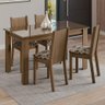 Conjunto Sala de Jantar Mesa Tampo de Vidro 4 Cadeiras Kiara Madesa - 1