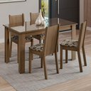 Ver imagem 1 de Conjunto Sala de Jantar Mesa Tampo de Vidro 4 Cadeiras Kiara Madesa