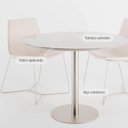 Ver imagem 3 de Mesa de Jantar Redonda com Vidro para 4 Lugares Cloe 108 Cm - Champanhe C/ Off White Fosco