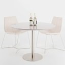 Ver imagem 2 de Mesa de Jantar Redonda com Vidro para 4 Lugares Cloe 108 Cm - Champanhe C/ Off White Fosco