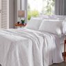 Cobre Leito Buettner Casal Jacquard Dupla Face Cenário Estampado Ravena 3 Peças Branco - 1