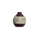 Ver imagem 3 de Vaso Pequeno Decorativo de Cerâmica para Mesa Oasis Marrom e Palha 10x8 cm