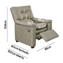 Ver imagem 5 de Poltrona Reclinável com Massagem Imperador Couro Facto Bege Areia - Sofa Store