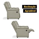 Ver imagem 4 de Poltrona Reclinável com Massagem Imperador Couro Facto Bege Areia - Sofa Store