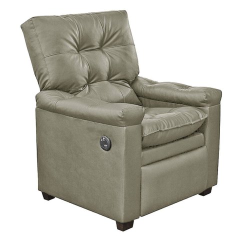 Poltrona Reclinável com Massagem Imperador Couro Facto Bege Areia - Sofa Store