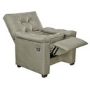 Ver imagem 3 de Poltrona Reclinável com Massagem Imperador Couro Facto Bege Areia - Sofa Store