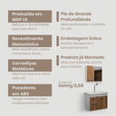 Ver imagem 5 de Gabinete Armario para Banheiro 58cm Sonny com Pia e Espelho Fimap Branco Freijó