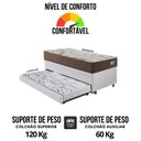 Ver imagem 7 de Bicama Box Baú com Courino Linho Branco 96x203 com Colchão Relax Adorabile Molas Ensacadas Ecoflex