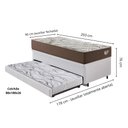 Ver imagem 2 de Bicama Box Baú com Courino Linho Branco 96x203 com Colchão Relax Adorabile Molas Ensacadas Ecoflex