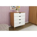 Ver mais imagens de Cômoda de Quarto Cm-8026 C/ 4 Gavetas Amêndoa - Tecno Mobili