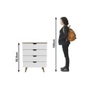Ver imagem 4 de Cômoda de Quarto Cm-8026 C/ 4 Gavetas Amêndoa - Tecno Mobili