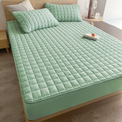 Protetor de Colchão Impermeável Matelado Microfibra Poliéster Solteiro Verde Tiffany Oem