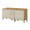 Ver imagem 2 de Balcões de Cozinha 5 Portas 2 Gavetas MDF com Tampos 200cm Malta Espresso Móveis Amêndoa/Off-White