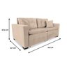Sofá 3 Lugares Retrátil e Reclinável com Pillow, Modelo Pilar, Tecido Linhares Bege, Silla - 7