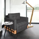 Ver imagem 1 de Poltrona Cama Retrátil e Reclinável Multifuncional, Modelo Rica, Tecido Suede Veludo Cinza, Silla