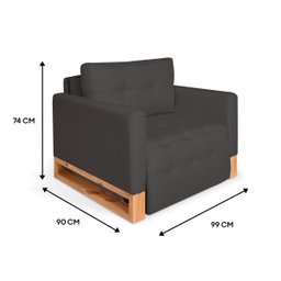 Poltrona Cama Retrátil e Reclinável Multifuncional, Modelo Rica, Tecido Suede Veludo Cinza, Silla - 2 Poltrona Cama Retrátil e Reclinável Multifuncional, Modelo Rica, Tecido Suede Veludo Cinza, Silla - 2