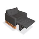 Ver imagem 5 de Poltrona Cama Retrátil e Reclinável Multifuncional, Modelo Rica, Tecido Suede Veludo Cinza, Silla