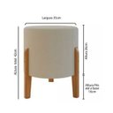 Ver imagem 2 de Kit 2 Puff Thor  Sued Veludo Bege Base em Madeira Maciça