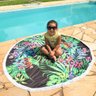 Toalha Canga saida de praia redonda Jardim 1,5m - 3